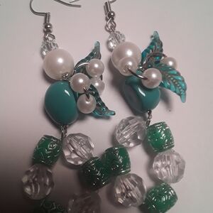 Dangling Earrings Pearl Boho Style  Earrings Long Green New Earrings